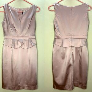 Taylor Mauve Pink Fitted Cocktail Dress With Peplum
